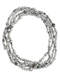 Macy's Pearl Necklace 72 Grey Cultured Freshwater Pearl Strand
