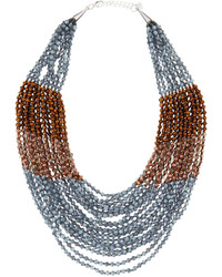 Nakamol Mixed Bead Multi Strand Necklace Gray