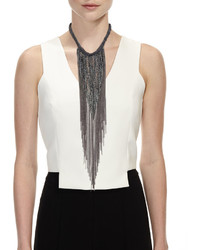 Brunello Cucinelli Monili Waterfall Necklace With Mohair Collar