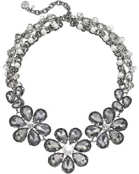 Vera Wang Simply Vera Two Tone Simulated Pearl Simulated Crystal Bead Flower Necklace