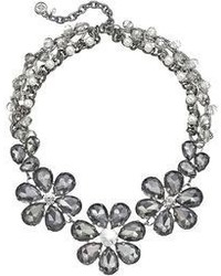 Vera Wang Simply Vera Two Tone Simulated Pearl Simulated Crystal Bead Flower Necklace