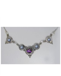 The Silver Dragon Stunning Sterling Necklace With Amethyst And Grey Moonstone Jewelry Made America Since 1978
