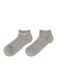 Burberry Grey Intarsia Logo Ankle Socks