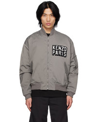 Kenzo Gray Paris Elephant Bomber Jacket