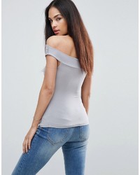 Asos Off Shoulder Top With Wrap Front