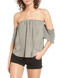 Sun & Shadow Off The Shoulder Washed Top