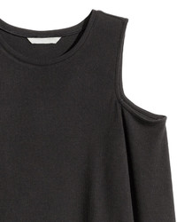 H&M Open Shoulder Top Dark Gray Melange Ladies