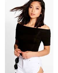 Boohoo Petite Annie Off The Shoulder Short Sleeve Body