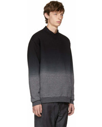 Robert Geller Black And Grey Dip Dyed Sweatshirt