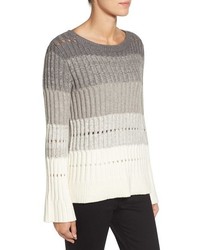 Vince Camuto Ombre Stripe Pointelle Sweater