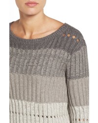 Vince Camuto Ombre Stripe Pointelle Sweater