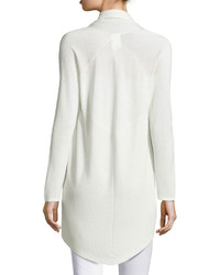 Neiman Marcus Cashmere Collection Cashmere Ribbed Open Draped Cardigan