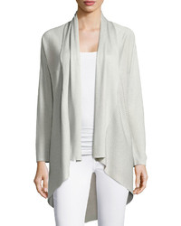 Neiman Marcus Cashmere Collection Cashmere Ribbed Open Draped Cardigan