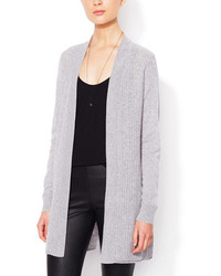 Cashmere Waffle Knit Open Front Cardigan