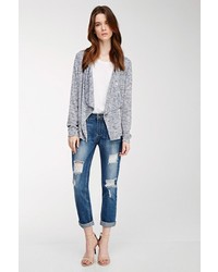 Forever 21 Contemporary Drape Front Marled Cardigan