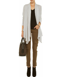 James Perse Draped Open Knit Cotton Cardigan