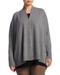 Lafayette 148 New York Plus Size Relaxed Open Cashmere Cardigan