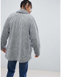 Asos Longline Cardigan In Fleece With Long Sleeves