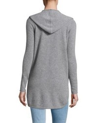 Open Front Cashmere Hooded Cardigan