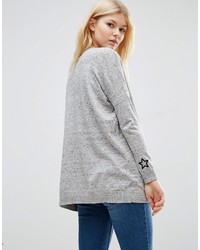 Asos Petite Cardigan With Black Star Embroidery At Cuff