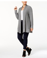 NY Collection Plus Size Open Front Swing Cardigan