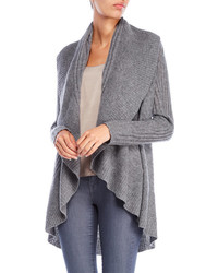 Qi Ribbed Cashmere Open Cardigan