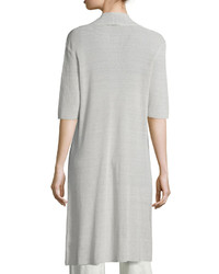 Eileen Fisher Ribbed Knee Length Cardigan Plus Size