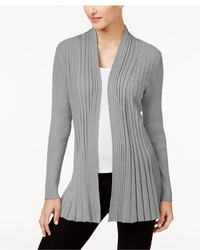 NY Collection Ribbed Open Front Cardigan