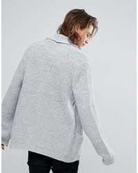 Asos Ultimate Knitted Cardigan In Pale Gray