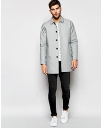 Asos Brand Shower Resistant Single Breasted Trench Coat In Gray