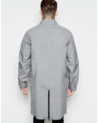 Asos Brand Trench With Contrast Zip Detailing In Gray