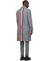 Thom Browne Grey Cashmere Double Face Unconstructed Bal Collar Overcoat