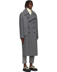Jil Sander Grey Wool Military Coat