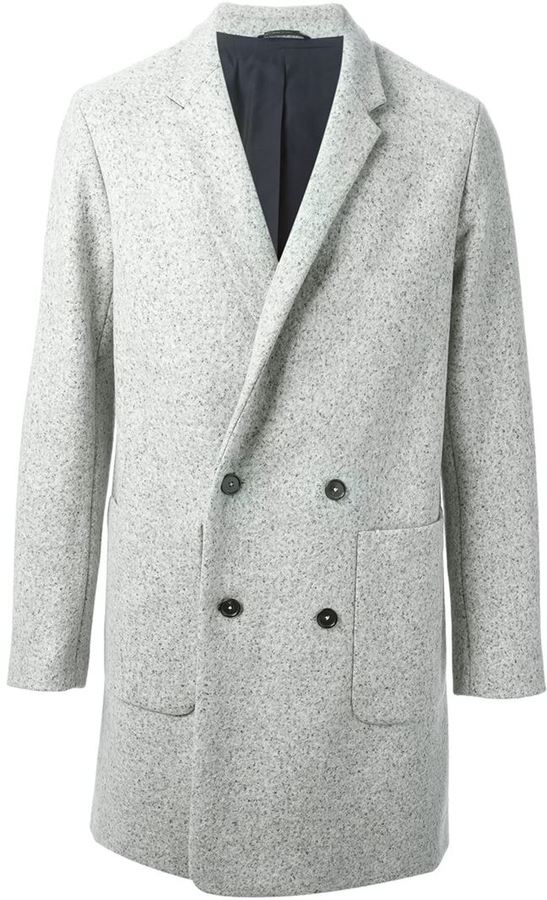 Jil Sander double-breasted wool coat - Black