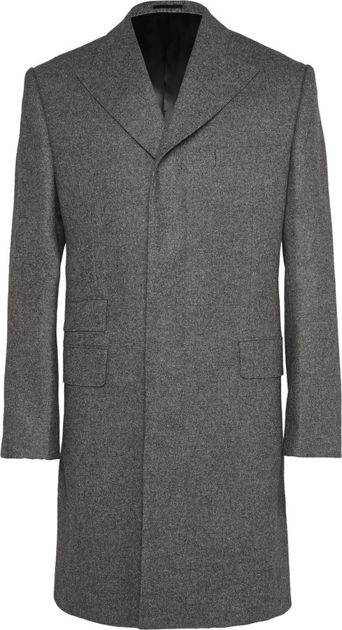 Kingsman Peak Lapel Wool Flannel Overcoat | Where to buy & how to wear