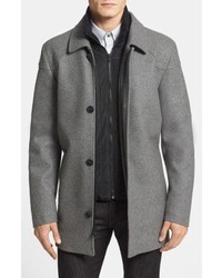 Vince Camuto Melton Car Coat With Removable Bib