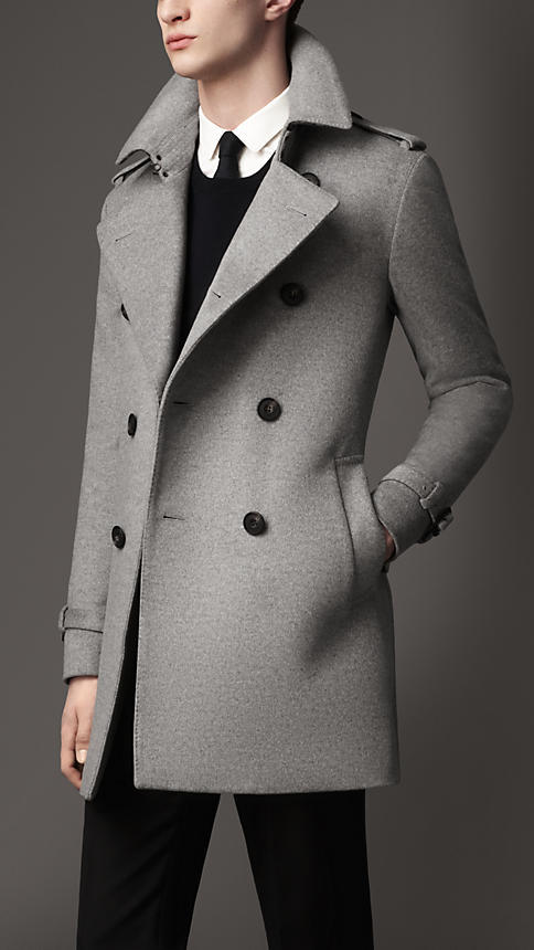 Burberry Mid Length Virgin Wool Cashmere Trench $1,795 | Lookastic