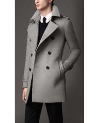 Burberry Mid Length Wool Cashmere Trench Coat