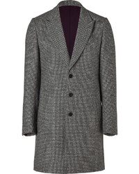 Paul Smith Ps By Grey Micro Check Wool Overcoat