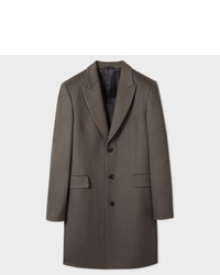 Paul Smith Slate Grey Wool And Cashmere Blend Peak Lapel Epsom Coat