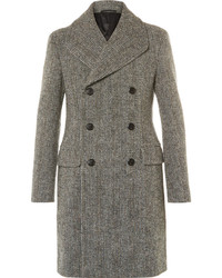 Prada Slim Fit Double Breasted Virgin Wool Blend Boucl Overcoat