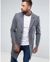 ASOS DESIGN Wool Mix Overcoat In Light Grey