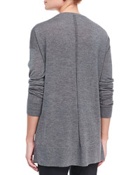 The Row Amherst Long Sleeve Oversized V Neck Sweater Gray