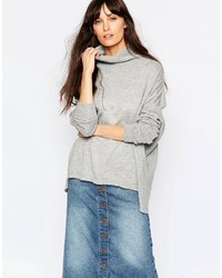 Just Female Carla Rollneck Sweater In Gray