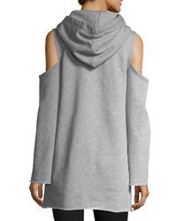 Cold Shoulder Long Sleeve Hooded Sweatshirt