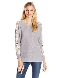 Jessica Simpson Jaice Lace Trim Pullover Sweater Mhg