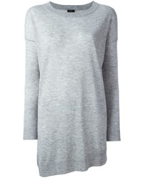 Women's Grey Oversized Sweater, Khaki Dress Pants, White Leopard