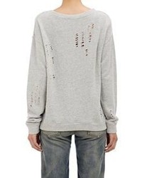 R 13 R13 Distressed French Terry Sweatshirt Grey