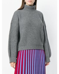 Fine Edge Ribbed Roll Neck Sweater