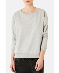 Topshop Long Sleeve Cotton Sweatshirt Grey 4